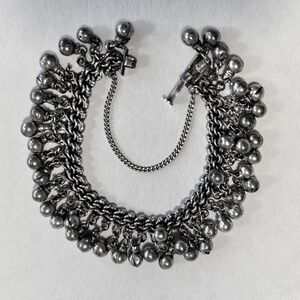 VINTAGE Silver Indian Bell Bracelet / Anklet. German Silver or Sterling Plate.